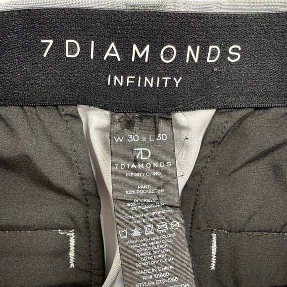 7 Diamonds Pants Mens 30x30 Fog Gray Infinity Chino Performance Golf Stretch - Picture 4 of 11